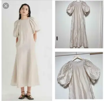 타카하시 아이 착용 새상품급 볼륨 슬리브 내로우 플레어 원피스 사이즈 1