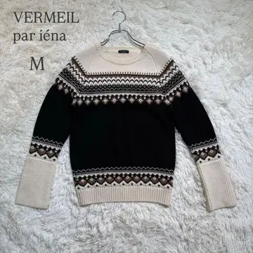 베르메이유 페예나 니트 울 100 노르딕 무늬 아이보리 긴팔