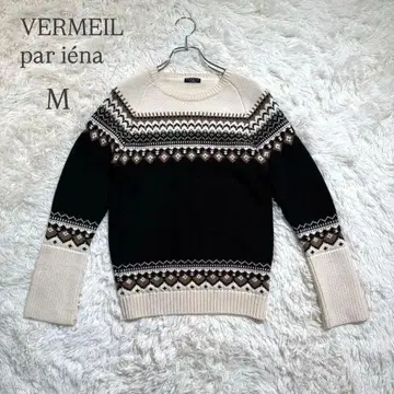 베르메이유 페예나 니트 울 100 노르딕 무늬 아이보리 긴팔