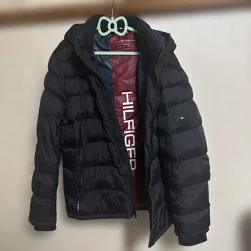 HILFIGER 블랙 다운 코트
