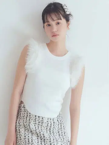 [ FURFUR ] 에코 퍼 슬리브 니트탑