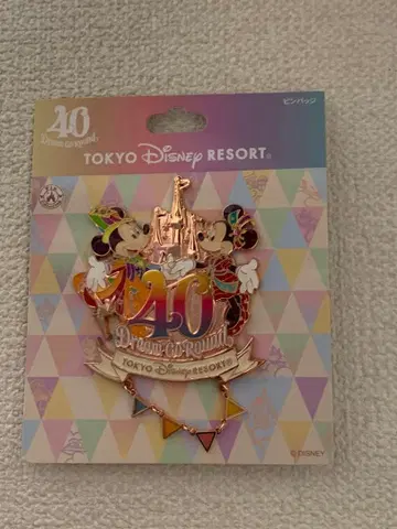 도쿄 디즈니랜드 40주년 핀 배지 미키 미니