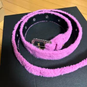 afb 퍼 벨트 핑크