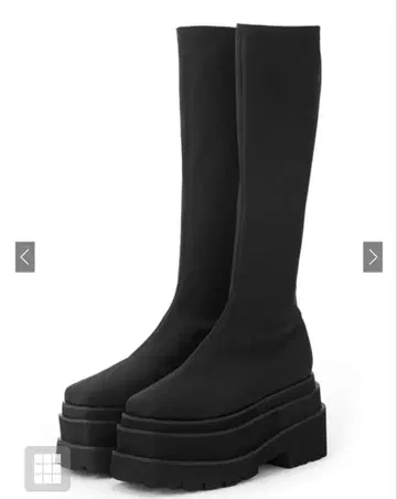 GRL 스트레치 플랫 통굽 롱 부츠 25cm [gd1586] 그레일