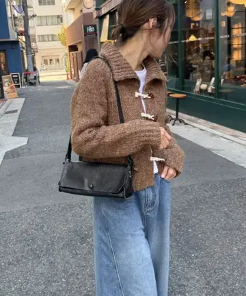 El mar 직사각형 가죽 숄더백 캐널진 CANALJEAN