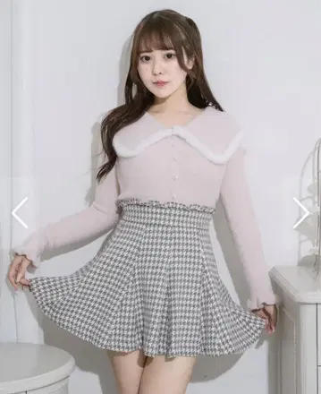 pium 퍼 칼라 마쉬멜로우 니트 핑크