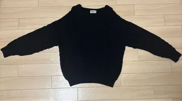 빈티지 케이블 짜임 블랙 니트 스웨터