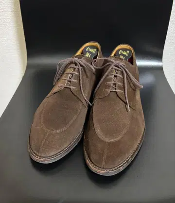 스코치 그레인 브라운 스웨이드 스플릿 토 U 팁 25.5cm 가죽 신발