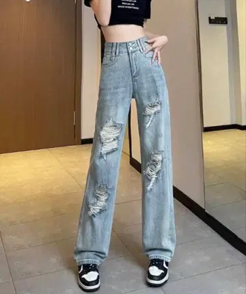 pumpkin port 호박 포트 데미지 데님 롱 팬츠