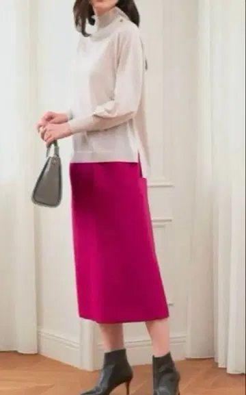 새상품급 ANAYI 아나이 울 실크 A 라인 롱 스커트