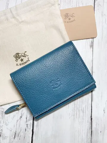 새상품 일비종떼 한정 컬러 컴팩트 3단 폴더형 지갑 그레이 블루