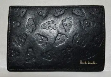 Paul Smith 교통카드 지갑 케이스 블랙 가죽 스트로베리 스컬
