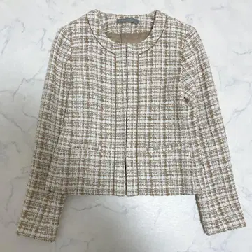 새상품급 theory 띠어리 럭스 트위드 노카라 자켓 포멀