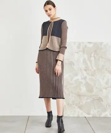 [ PUBLIC TOKYO ] 베스트 레이어 니트 원피스