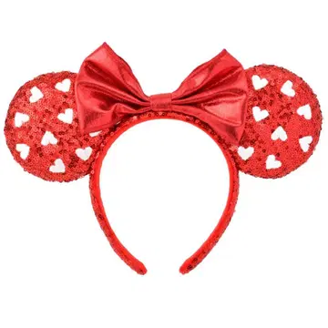 미니 마우스풍 하트 무늬 머리띠