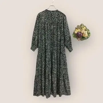 [고품질] Joint Space 롱 원피스 블랙 올 패턴 긴팔 b1034