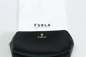 미사용 새상품 FURLA 블랙 가죽 파우치 수납 가방 포함