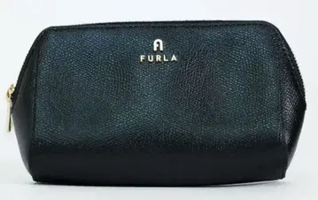 미사용 새상품 FURLA 블랙 가죽 파우치 수납 가방 포함