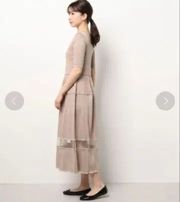 FURFUR 리브 롱 원피스 니트 원피스 인기 완판 시어 베이지