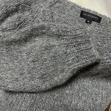 JILL STUART 라메 믹스 그레이 니트 스웨터 M