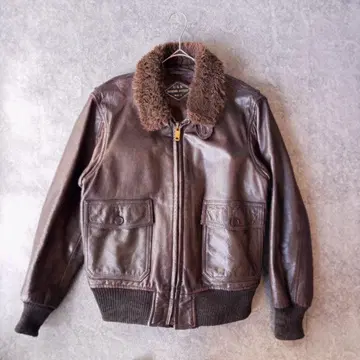 vintage USN 레더 봄버 L 보아 옷깃 빈티지 자켓