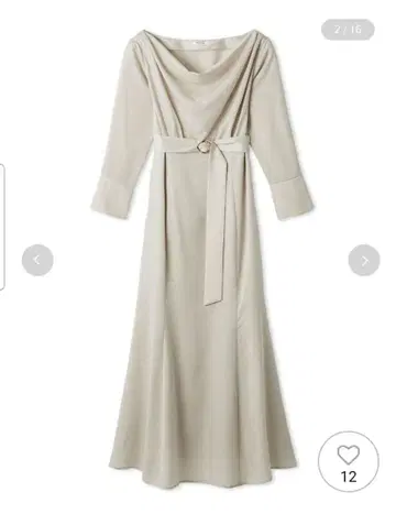 [ 미사용 새상품 ] 타이 포함 드레이프 넥 원피스