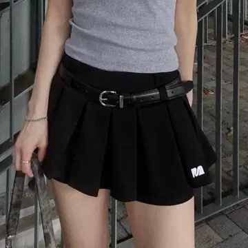 menot 플리츠 스커트 블랙 한국 왕홍