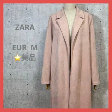 ZARA [ EUR M ] 핑크 스웨이드 롱 코트