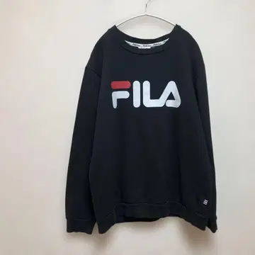 [ FILA ] 휠라 블랙 로고 맨투맨 크루넥 M