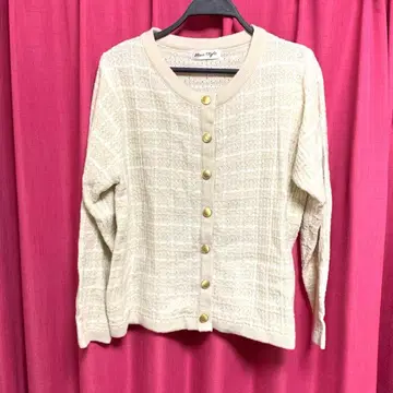 시마무라 hina 트위드 니트 가디건 LL 빅 사이즈 미사용품