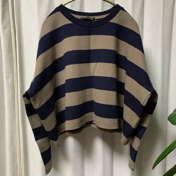 미즈이로 인드 보더 패턴 긴팔 상의 프리