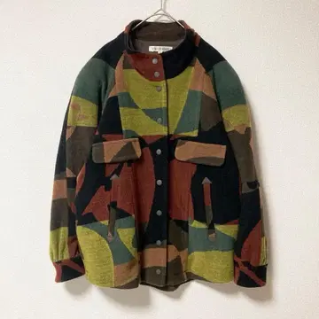 90s 빈티지 코트 레트로 디자인 올드 화려한 레어 쇼와