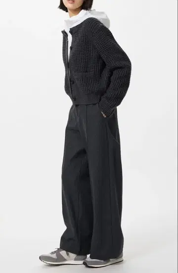 브러쉬드 저지 와이드 팬츠 M 사이즈