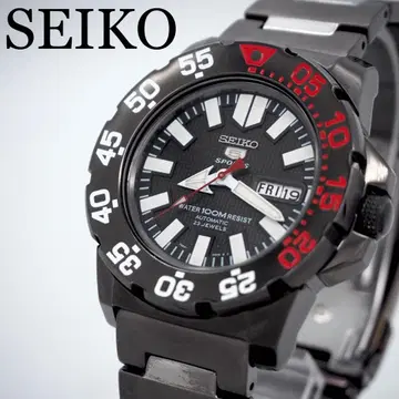 61 가동 SEIKO 시계 남성용 파이브 스포츠 블랙 다이버 AT