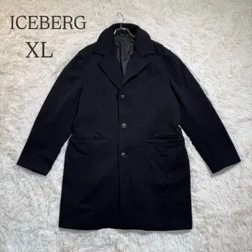 아이스버그 롱 코트 XL 블랙 이탈리아제 울 혼방 빅 사이즈