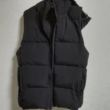 지유 후드 부착 블랙 다운 베스트 Msize 지퍼