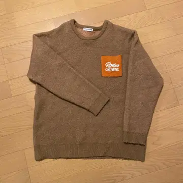 로데오 크라운즈 브라운 니트 스웨터 남성용 XL