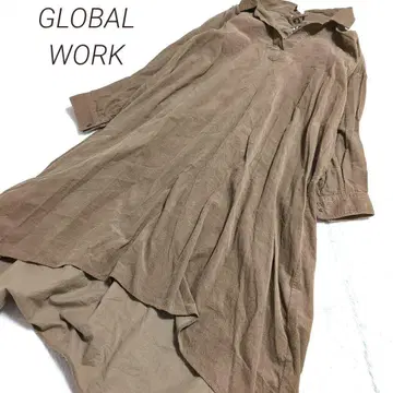 GLOBAL WORK 백 리본 코듀로이 롱 원피스