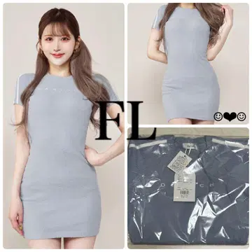 Darich 라인 파일 니트 미니 원피스 SAX FL