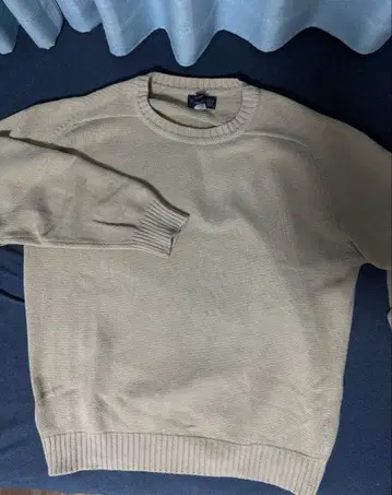 90's Lands' End 베이지 코튼 니트 L