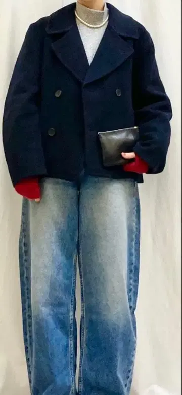 숏 기장 피 코트