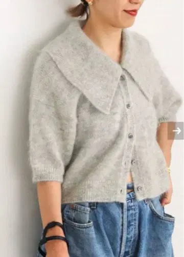 [ 새상품급 ] Plage Kid Mohair 숏 슬리브 가디건