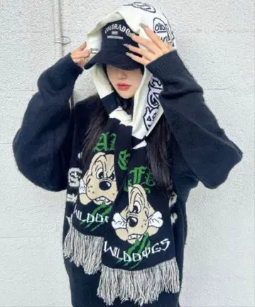 갈피 GALFY 축구 머플러 블랙 SPINNS