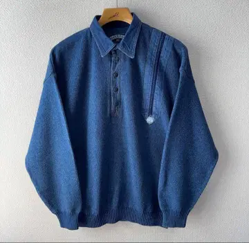 90s 덴마크제 BLUE WILLI'S 인디고 코튼 니트