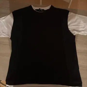 AZUL 레이어드 T셔츠 M 블랙/화이트