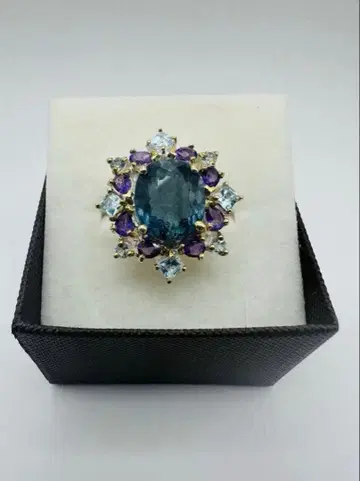 6ct 빅 스톤 아쿠아 마린 반지 실버 925