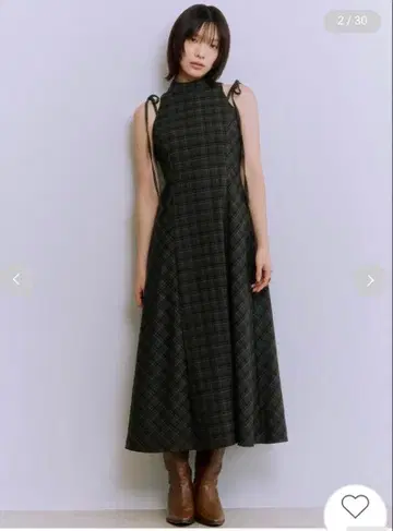 lilybrown 암슬릿 체크 원피스