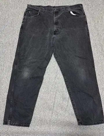 Wrangler 블랙 데님 구제 의류 페이드 빅 사이즈 와이드