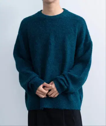 SINSS 블루 니트 짧은 기장