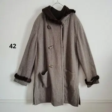 캐시미어 롱 코트 LL 브라운 아우터 빅 사이즈 후드
